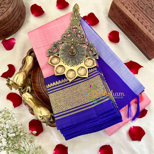 Pastel Pink Thiribuvanam Silk Saree -Pure Silk  -VS1269