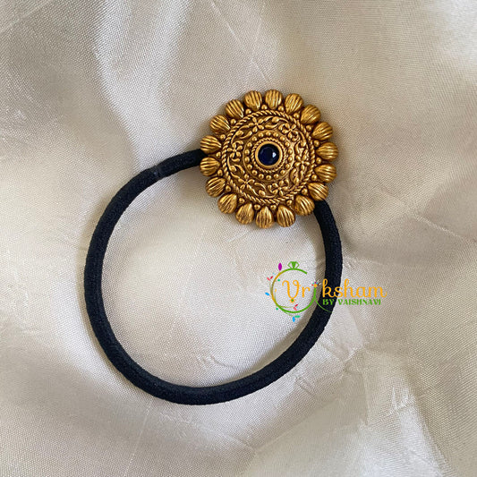 Gold Pendant Rubber Band-Black-H232