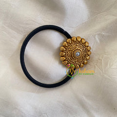 Festive Wear Hair bands-Gold Pendant Rubber Band-Pearl-H235