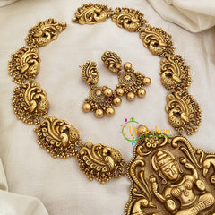 Gold Look Alike Lakshmi Pendant Haram-Mid Length-G8740