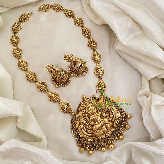 Gold Look Alike Lakshmi Pendant Haram-G8741