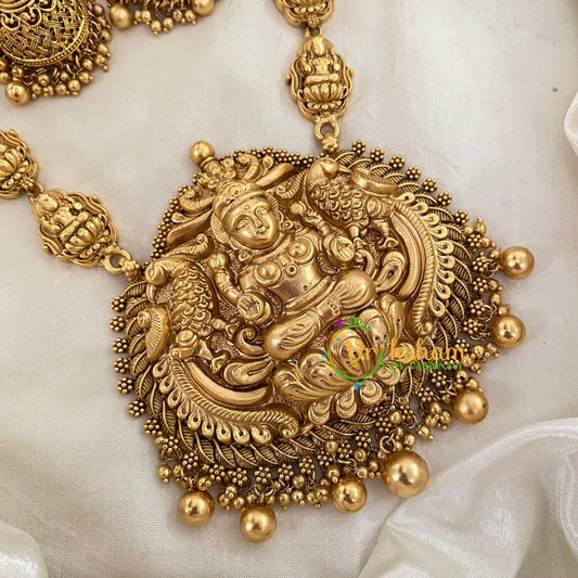 Gold Look Alike Lakshmi Pendant Haram-G8741