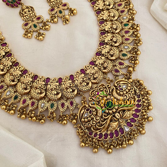 Premium Peacock Bridal Haram-Temple Haram-G5450