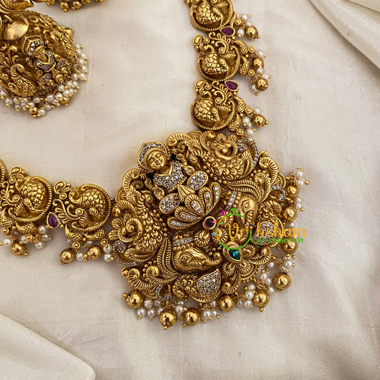 Traditional Lakshmi Haaram with jhumkas-G8753