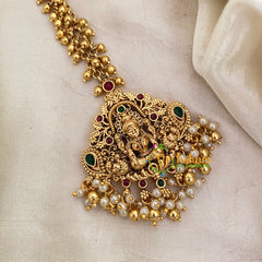 Premium Cluster Ghungroo Lakshmi Maang Tikka -Gold Bead and Pearl-G8781