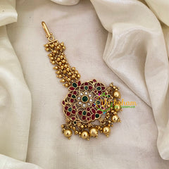 Premium Cluster Ghungroo Maang Tikka -Gold Bead -G8783