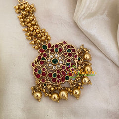 Premium Cluster Ghungroo Maang Tikka -Gold Bead -G8783