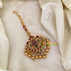 Elegant Simple Single Chain Maang Tikka -Gold Bead-G8770