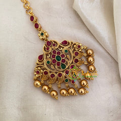 Elegant Simple Single Chain Maang Tikka -Gold Bead-G8770