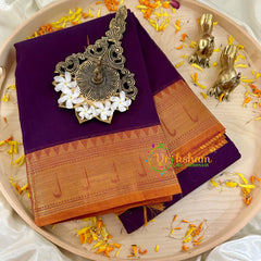 Deep Purple Kanchi Cotton Saree - Handloom -VS1145