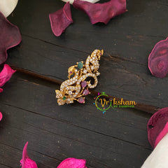 AD Stone Gold Saree Pin -Dress Pin -Gold Brooch -Swan-G8893