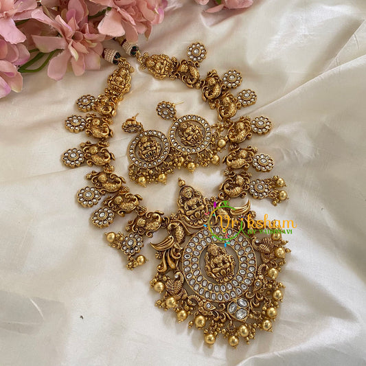 Antique Temple Lakshmi coin style Neckpiece-GoldBeads -G5457