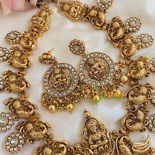 Antique Temple Lakshmi coin style Neckpiece-GoldBeads -G5457