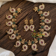 American Diamond Maanga Lakshmi Short Neckpiece -G9651