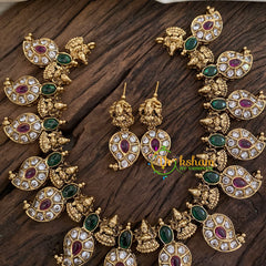 American Diamond Maanga Lakshmi Short Neckpiece -G9651