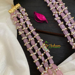 Baby Pink Layered Bead Malai -G8906