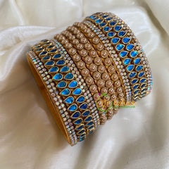 Light Blue Silk Thread Kundan Bridal Bangle-G6224