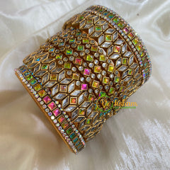 Multicolor Unicorn Silk Thread Kundan Bridal Bangle-G6216