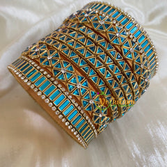 Light Blue Silk Thread Kundan Bridal Bangle-G6214