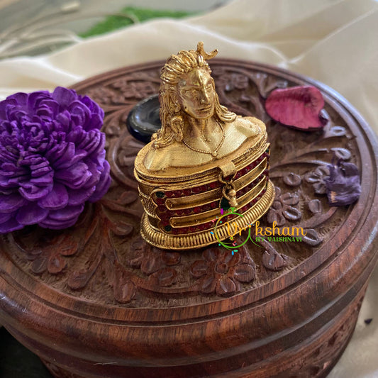 Gold Look Alike Shiva Temple Kumkum Box -G7633