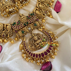 Traditional Lakshmi Pendant peacock Neckpiece-Gold-G5476