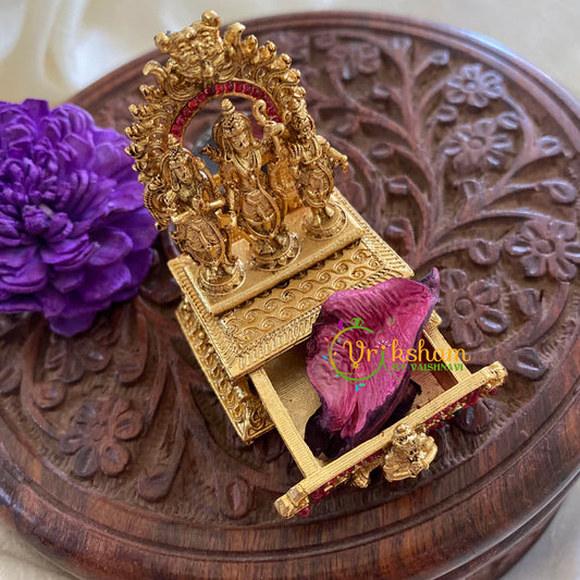 Gold Look Alike Ram Parivar Temple Kumkum Box -G7636