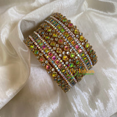 Multicolor Silk Thread Kundan Bridal Bangle-G6202