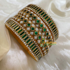 Green Silk Thread Kundan Bridal Bangle-G6196