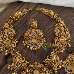 Premium Gold Look Alike Lakshmi Short Neckpiece -Gold Bead and Pearl-G9610