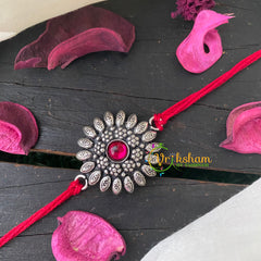 Rakshabandhan Rakhi-Pink Floral Pendant 4-RB020