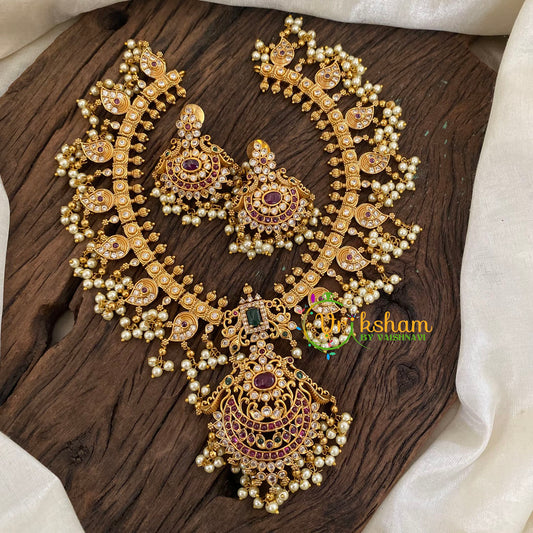 Premium Gold Look Alike Short Neckpiece-Guttapusalu Neckpiece -G9646