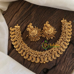 Cluster Ghungroo Gold Look Alike Maanga Short Neckpiece -G9645