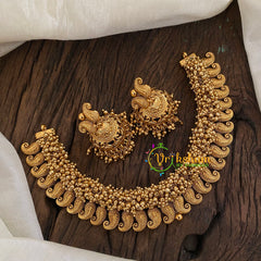 Cluster Ghungroo Gold Look Alike Maanga Short Neckpiece -G9645