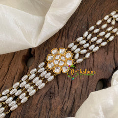 Kundan Pearl High Neck Choker-G9663