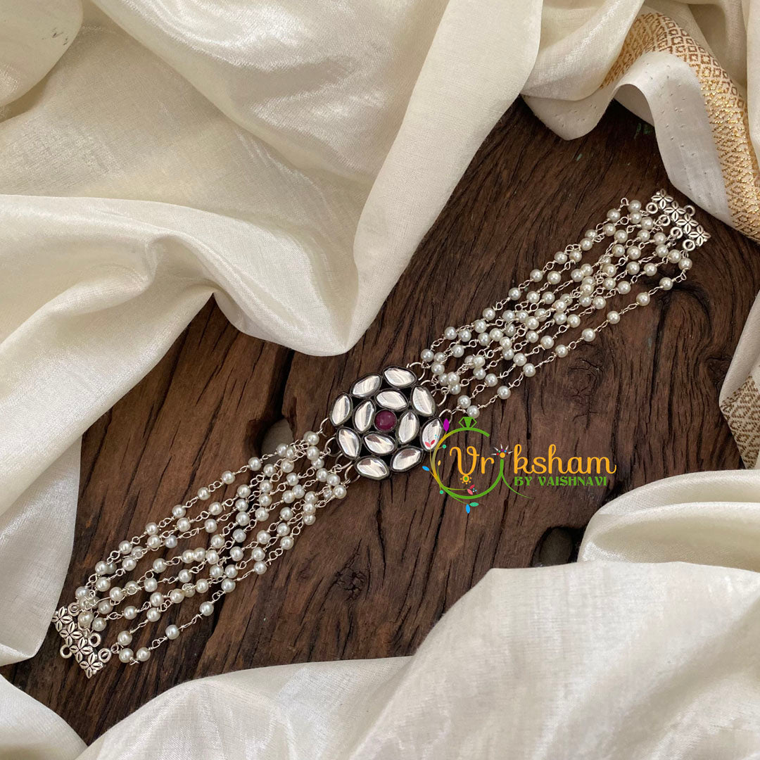 Kundan Pearl High Neck Choker-G9668