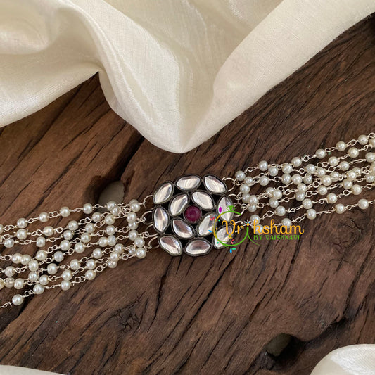 Kundan Pearl High Neck Choker-G9668