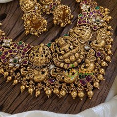 Premium AD Stone Lakshmi Choker Short Neckpiece-G10287