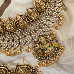 White American Diamond Lakshmi High Neck Choker -G9664