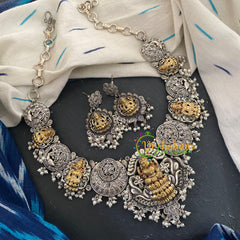 White Stone Dual Tone Temple Short Neckpiece -S461