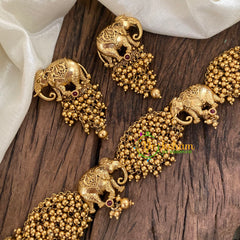 Cluster Ghungroo High Neck Choker-Elephant-G9665