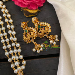 Layered Pearl Pendant Chain -Jhumka Style -G7674