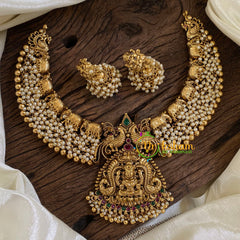 Cluster Pearl Lakshmi Pendant Short Neckpiece-G10321