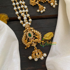 Layered Pearl Pendant Chain -Jhumka Style -G7674