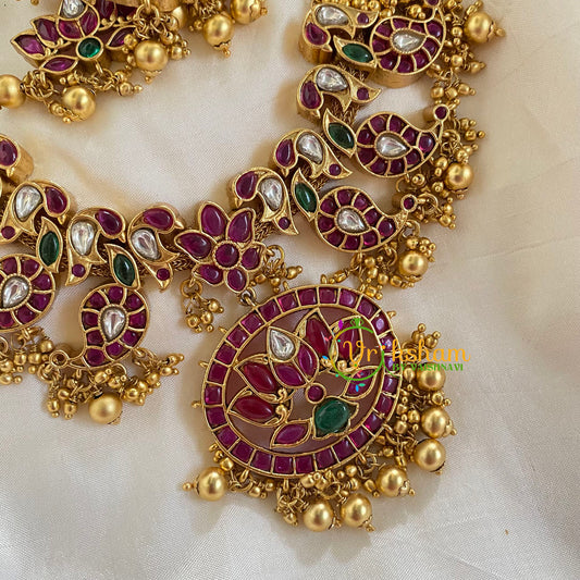 Gold Look alike Cluster Ghungroo Pendant Choker-G5484