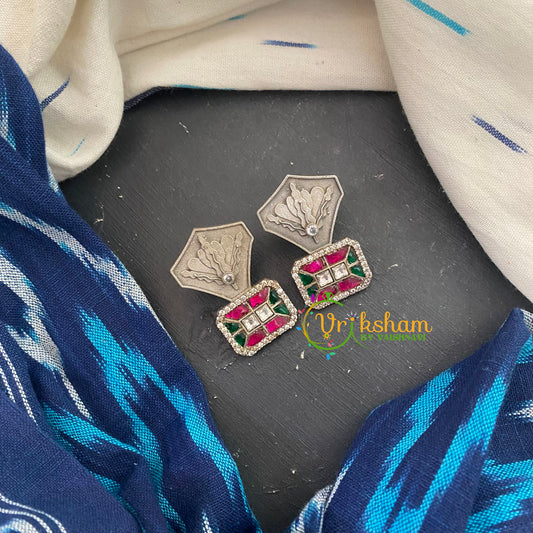 Pink Green Silver Look Alike Designer Studs -S497