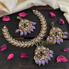 Victorian Diamond Short Neckpiece -Lavender-VV020