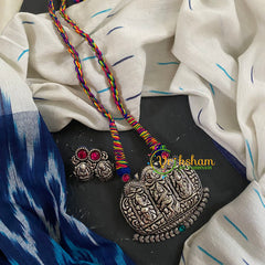 Temple Pendant Rope Neckpiece-Multicolor-S449