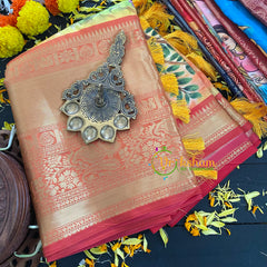 The Devis-Kalamkari Semi Soft Silk Saree-VS295