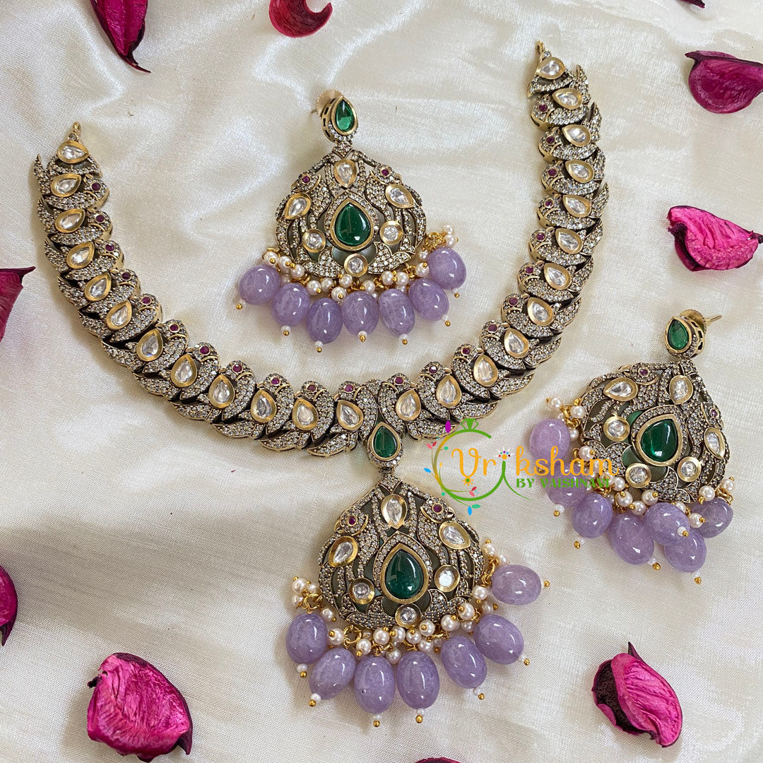 Victorian Diamond Short Neckpiece -Lavender-VV020