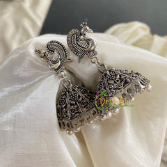 Daily wear Simple Jhumkas -Peacock-S536